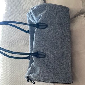 Grey wool zippered duffel bag from DSW